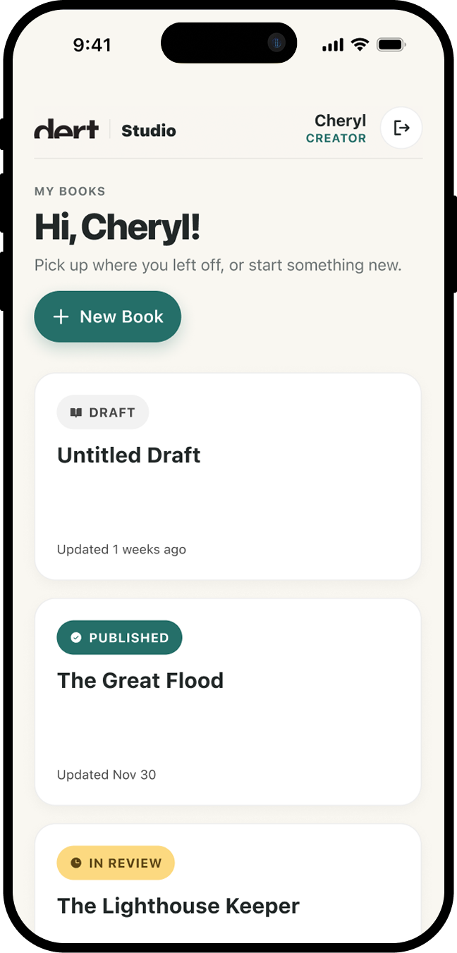 Studio dashboard โ class roster, review queue, recently-edited books